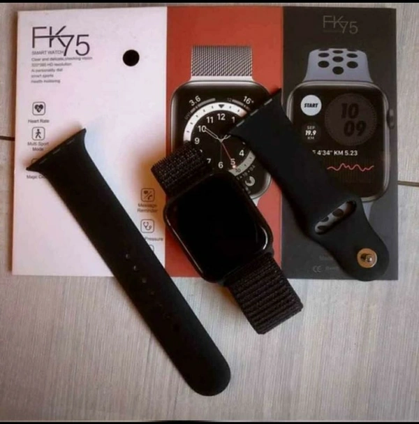 FK 75 SMART WATCH FULL DISPLAY CROWN WORKING CUSTOMISED WALLPAPER CHANGE ALL INDIA DELIVERY COD AVAILABLE - #000000