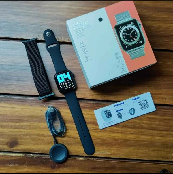 FK 75 SMART WATCH FULL DISPLAY CROWN WORKING CUSTOMISED WALLPAPER CHANGE ALL INDIA DELIVERY COD AVAILABLE - #000000