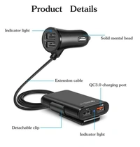 Front and Back Seat Car Charger 4 Usb Port Solid Metal head Qualcomm SuperFast 3.0 Amp COD AVAILABLE