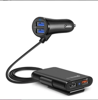 Front and Back Seat Car Charger 4 Usb Port Solid Metal head Qualcomm SuperFast 3.0 Amp COD AVAILABLE