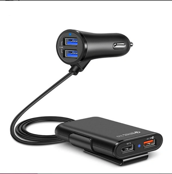Front and Back Seat Car Charger 4 Usb Port Solid Metal head Qualcomm SuperFast 3.0 Amp COD AVAILABLE
