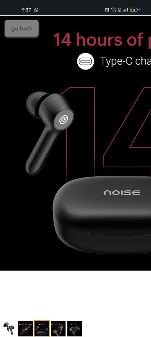 Noise Buds VS201 V2 True Wireless Earbuds with Dual Equalizer | Total 14-hour playtime | Full Touch Control | IPX5 water resistance and Bluetooth v5.1 (Charcoal Black) With 1 Year Warranty