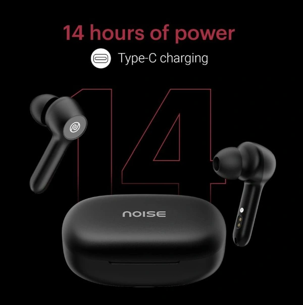 Noise Buds VS201 V2 True Wireless Earbuds with Dual Equalizer | Total 14-hour playtime | Full Touch Control | IPX5 water resistance and Bluetooth v5.1 (Charcoal Black) With 1 Year Warranty