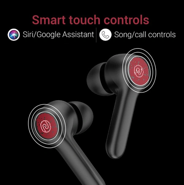 Noise Buds VS201 V2 True Wireless Earbuds with Dual Equalizer | Total 14-hour playtime | Full Touch Control | IPX5 water resistance and Bluetooth v5.1 (Charcoal Black) With 1 Year Warranty