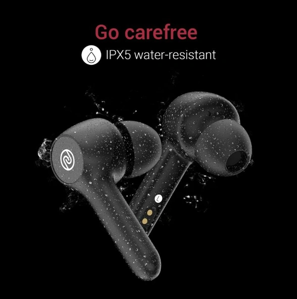 Noise Buds VS201 V2 True Wireless Earbuds with Dual Equalizer | Total 14-hour playtime | Full Touch Control | IPX5 water resistance and Bluetooth v5.1 (Charcoal Black) With 1 Year Warranty