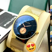 Poilice Slim Fit Analog Watch For Men - GOLD WITH WHITE DAIL