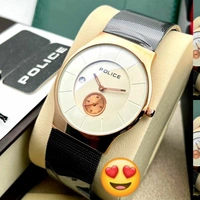 Poilice Slim Fit Analog Watch For Men - GOLD WITH WHITE DAIL