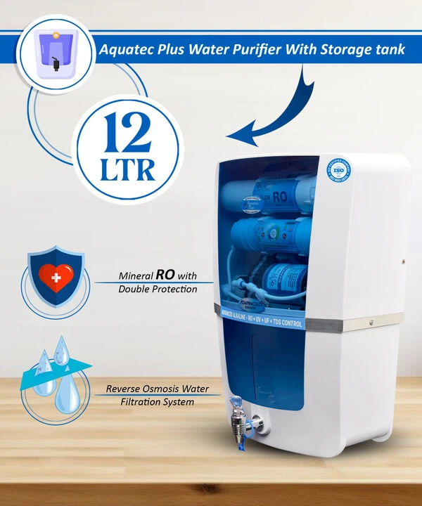 Advanced Alkaline 12L RO+UV+UF+TDS Water Purifier for Home (White, Blue)