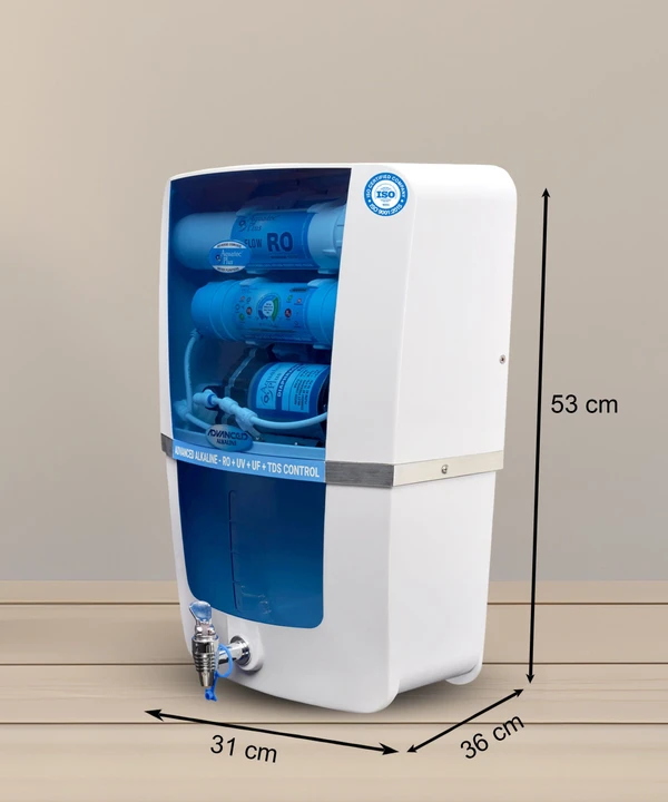 Advanced Alkaline 12L RO+UV+UF+TDS Water Purifier for Home (White, Blue)