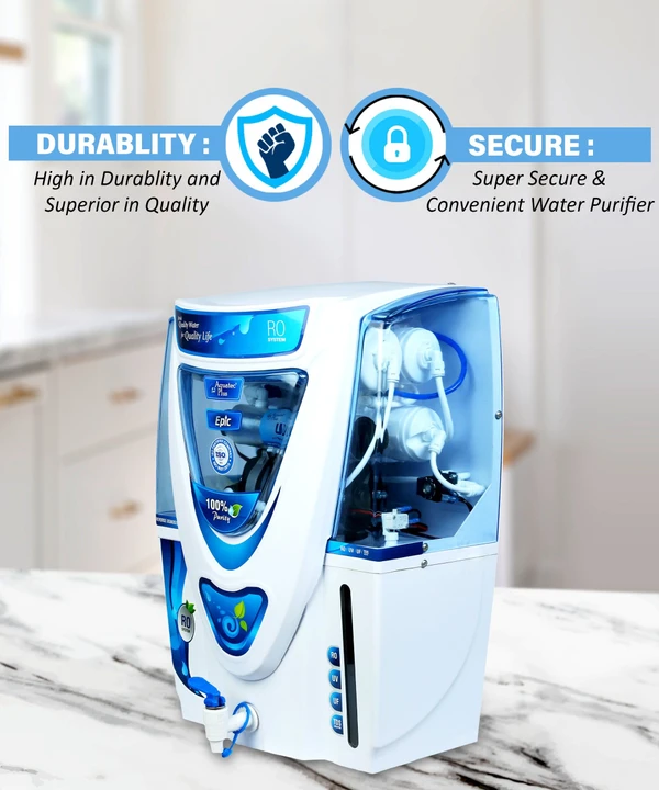 Epic 15 L RO+UV+UF+TDS Water Purifier for Home (White)