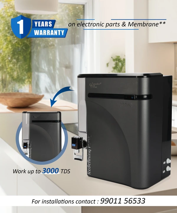 Premium 9L RO+UV+UF+TDS Water Purifier for Home (Black)