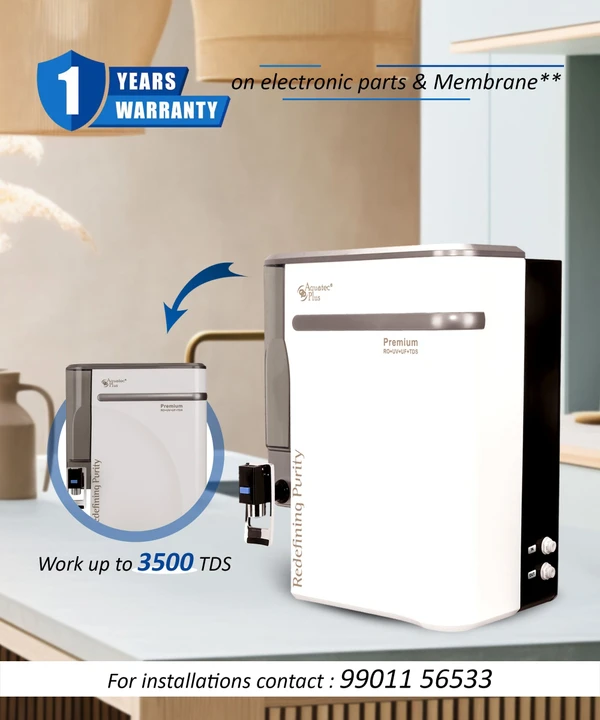 Premium 9L RO+UV+UF+TDS Water Purifier for Home (White)