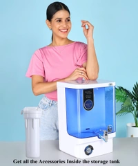 Pride Alkaline 10L RO+UV+UF+TDS Water Purifier for Home (White,Blue)