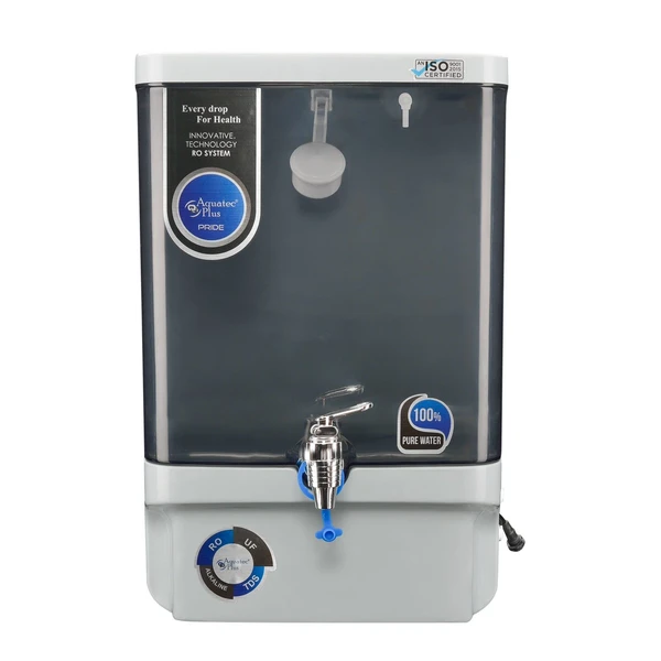 Pride Alkaline 10L RO+UV+UF+TDS Water Purifier for Home (Grey, Black)