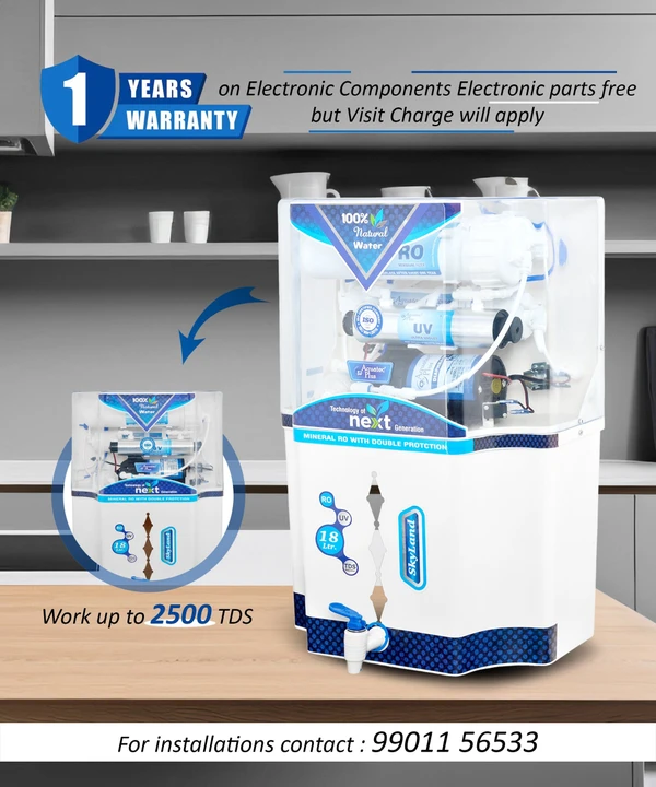 SkyLand 18L RO+UV+UF+TDS Water Purifier for Home (White)