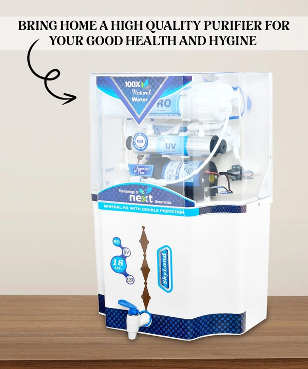 SkyLand 18L RO+UV+UF+TDS Water Purifier for Home (White)