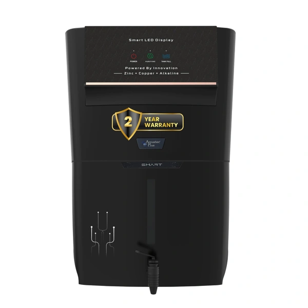 Smart - 12 L RO+UV+UF+TDS Control + Alkaline + Copper + Zinc Water Purifier (Black) Works up to 3500 TDS