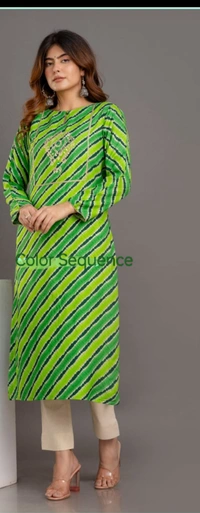 Green Lehriya With Gotta Patti  - Green, XXL