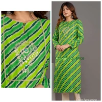 Green Lehriya With Gotta Patti  - Green, XXL
