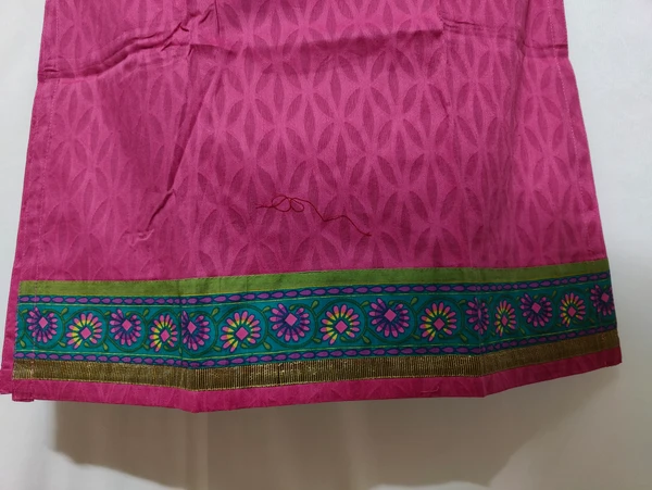 Dark Pink Print Kurta - L