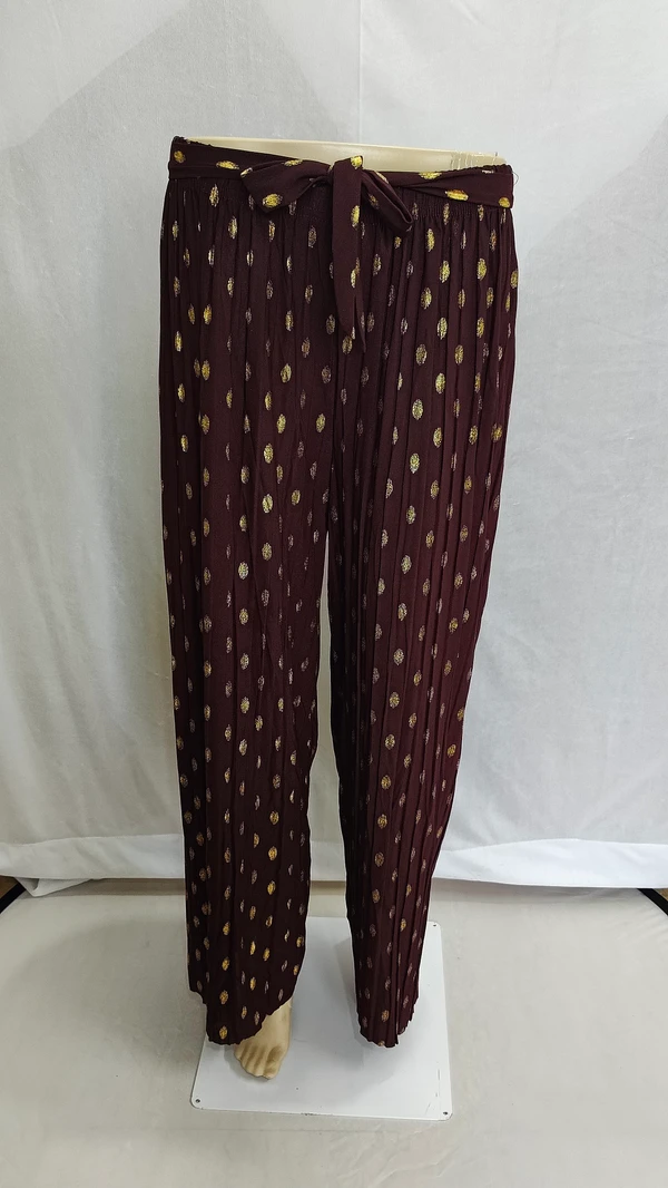 Georgette Parallels Prints Pants Size 28-44 - Free Size 28-44, Blue