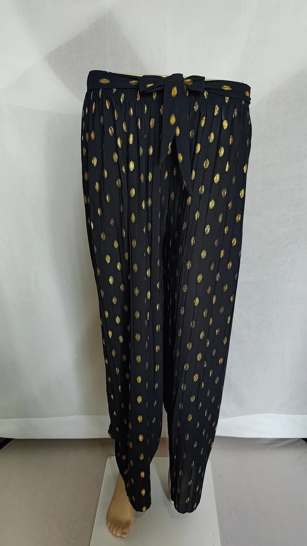 Georgette Parallels Prints Pants Size 28-44 - Free Size 28-44, Blue