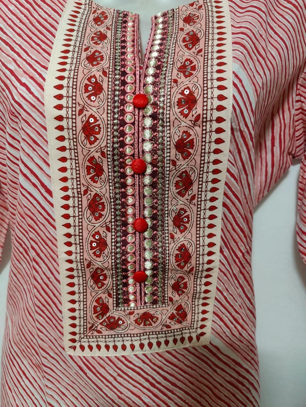 Pink Or Blue Lehariya Print Kurta - S, Pink