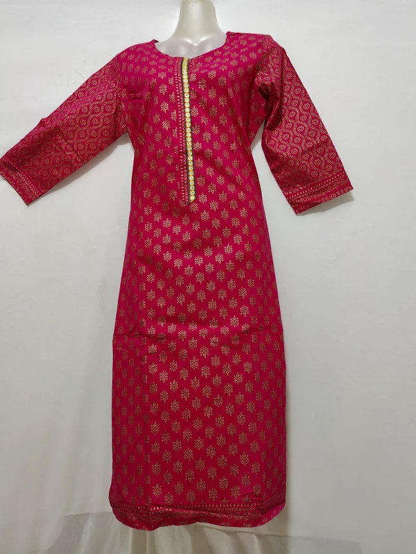 Rani Gold Print Kurta - M