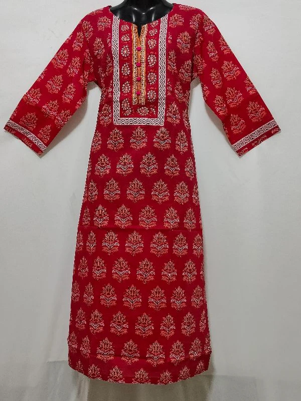 Rani Mustard Print Kurta - XL