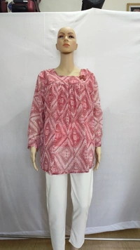 Ruby Print Diamond Print Indo Western Top Synthetic - 2XL