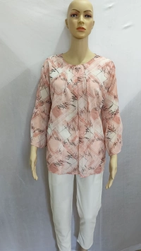 Scribble Prints Indo Western Top Synthetic 3 Colors Blue, Pink, Orange - 2XL, Blue