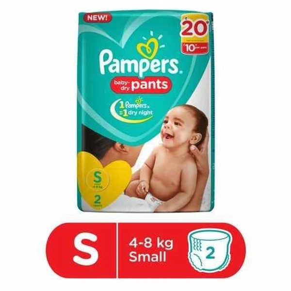 Pampers 2 Pcs - S, Mrp Rs 20, 8 Pcs Patta