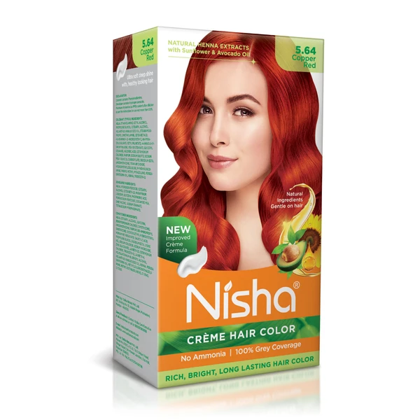 Nisha Creme Hair Color - Copper Red 5.64