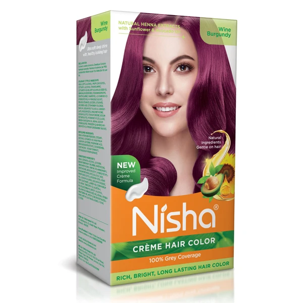 Nisha Creme Hair Color - Wine Burgandy