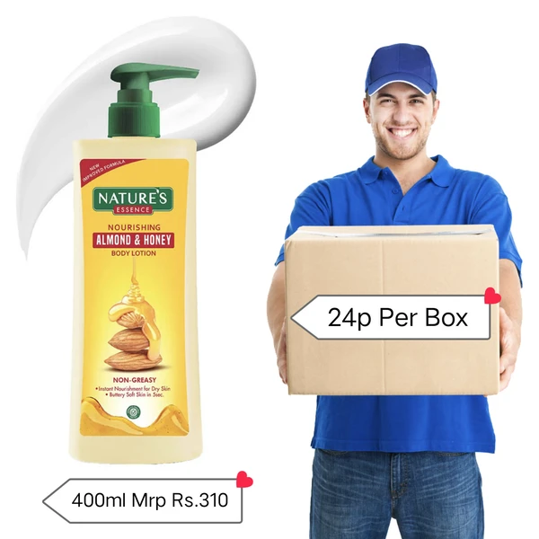 Nature's Bodylotion - 24 P Carton, Almond & Honey, 400 ML - Mrp. 310 /-