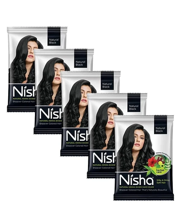 Nisha Hair Color Black - Mrp Rs 15, 10 pcs