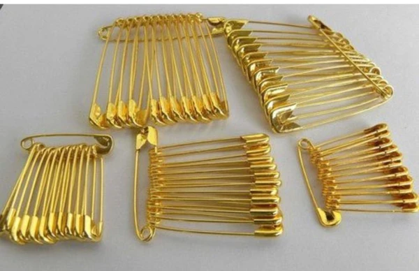 Golden Safety Pin - Mrp Rs 5, 50 Pcs