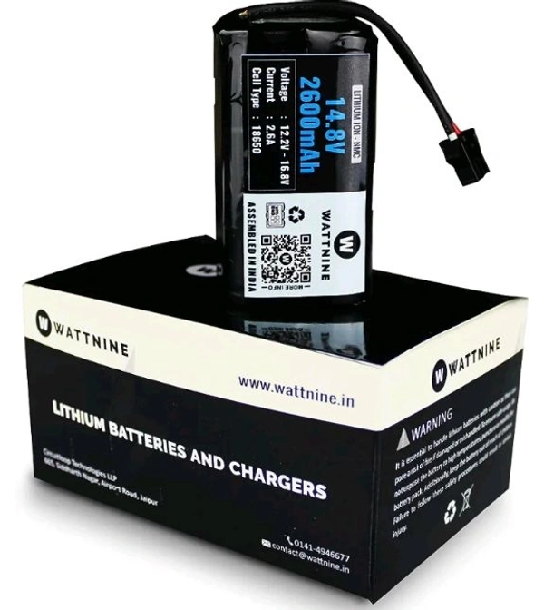 WATTNINE® 14.8V 2600mAh Lithium Rechargeable Battery Pack for Milagrow, Redhawk, Eufy, Robovac, Coredy, Amarey Vacuum Cleaning Robots.