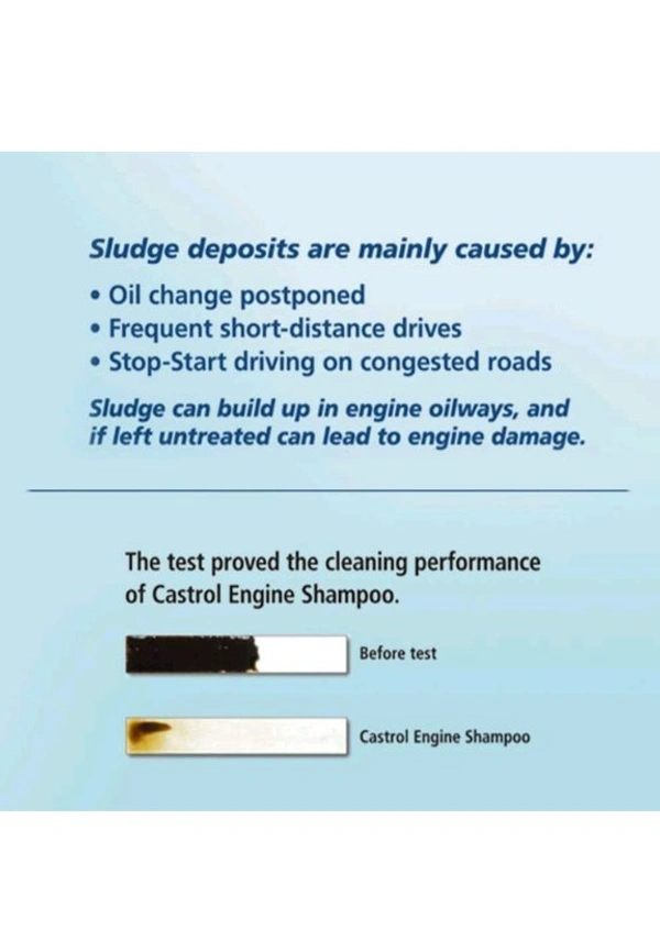 Castrol Engine Shampoo Pre Oil Change Treatment (Flushing Oil) for Petrol 300 ml, CNG and Diesel Cars (3418104)