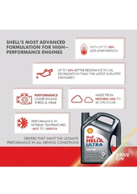 Shell Helix Ultra 5W-40 Fully Synthetic Motor Oil for Diesel and Gasoline Engines (4 L)