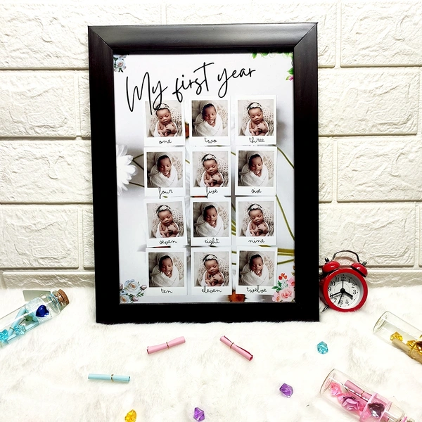 Customized Gift Best Friends Reel Photo Collage gift for Friends, BFF with Frame, Birthday Gift, Anniversary Gift Table (Multicolor, 1 Photo ) - Black, White