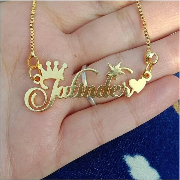CUSTOMIZED / Personalised single  NAME NECKLACE WITH CROWN,HEART,STAR Pendant Keychain With Ur name Or Love One Name With 24k Gold Plating And lazer Engraved Finish,,YOUR NAME ADDRESS FIRST (name)Name: CUSTOMIZED / Personalised single  NAME NECKLACE WITH CROWN,HEART,STAR Pendant Keychain With Ur name Or Love One Name With 24k Gold Plating And lazer Engraved Finish,,YOUR NAME ADDRES