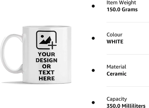 Personalized Photo Mugs - Black, White