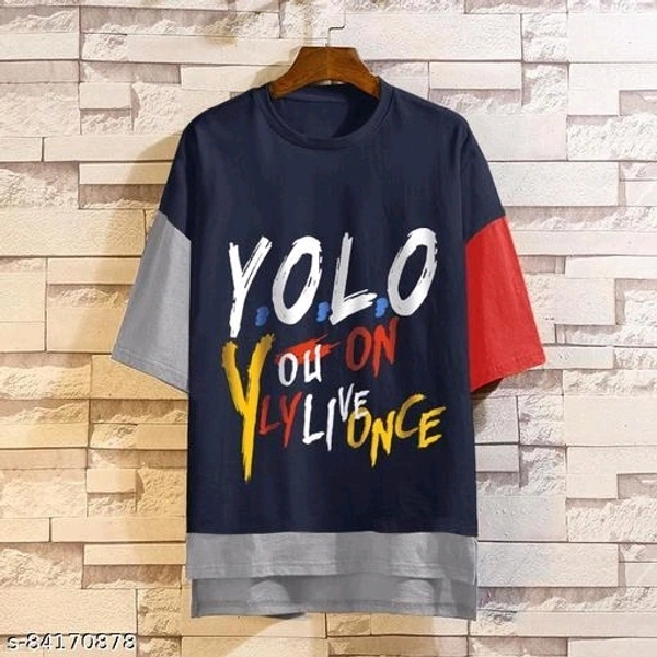 EyeBogler Men's Printed RoundNeck Navy Blue TshirtsName: EyeBogler Men's Printed RoundNeck Navy Blue TshirtsFabric: Cotton BlendSleeve Length: Three-Quarter SleevesPattern: PrintedNet Quantity (N): 1Sizes:M (Chest Size: 19 in, Length Size: 27 in) L (Chest Size: 20 in, Length Size: 27.5 in) XL (Chest Size: 21 in, Length Size: 28 in) This T Shirt is made using only the finest super c