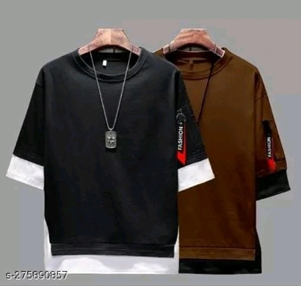 Catalog Name:*Stylish Retro Men Tshirts*Fabric: Cotton BlendSleeve Length: Three-Quarter SleevesPattern: SolidNet Quantity (N): 2Sizes:S (Chest Size: 36 in, Length Size: 26 in) M (Chest Size: 38 in, Length Size: 27 in) L (Chest Size: 40 in, Length Size: 28 in) XL (Chest Size: 42 in, Length Size: 29 in) Dispatch: 1 Day*Proof of Safe Delivery! Click to know on Safety Standards of Del