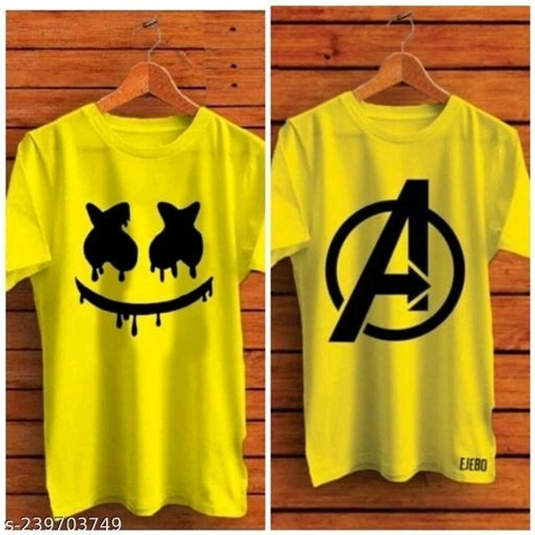 Stylish Designer Men TshirtsName: Stylish Designer Men TshirtsFabric: PolyesterSleeve Length: Short SleevesPattern: PrintedNet Quantity (N): 2Sizes:S (Chest Size: 36 in, Length Size: 26 in) M (Chest Size: 38 in, Length Size: 27 in) L (Chest Size: 40 in, Length Size: 28 in) XL (Chest Size: 42 in, Length Size: 29 in) XXL (Chest Size: 44 in, Length Size: 30 in) Country of Origin: Indi