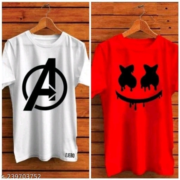 Stylish Designer Men TshirtsName: Stylish Designer Men TshirtsFabric: PolyesterSleeve Length: Short SleevesPattern: PrintedNet Quantity (N): 2Sizes:S (Chest Size: 36 in, Length Size: 26 in) M (Chest Size: 38 in, Length Size: 27 in) L (Chest Size: 40 in, Length Size: 28 in) XL (Chest Size: 42 in, Length Size: 29 in) XXL (Chest Size: 44 in, Length Size: 30 in) Country of Origin: Indi