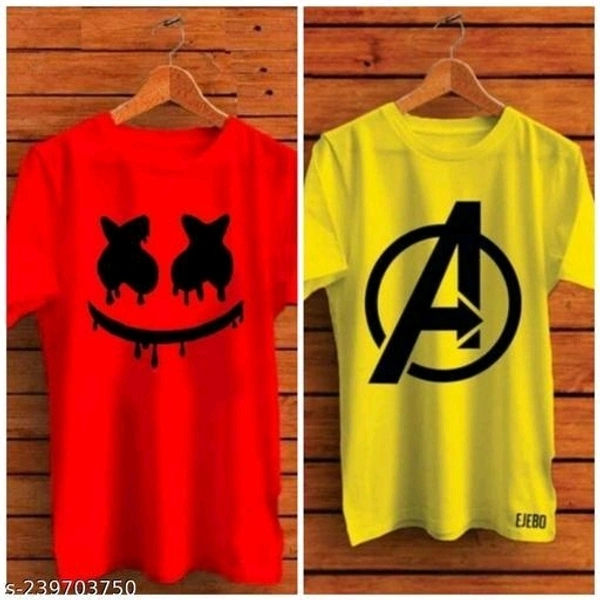 Stylish Designer Men TshirtsName: Stylish Designer Men TshirtsFabric: PolyesterSleeve Length: Short SleevesPattern: PrintedNet Quantity (N): 2Sizes:S (Chest Size: 36 in, Length Size: 26 in) M (Chest Size: 38 in, Length Size: 27 in) L (Chest Size: 40 in, Length Size: 28 in) XL (Chest Size: 42 in, Length Size: 29 in) XXL (Chest Size: 44 in, Length Size: 30 in) Country of Origin: Indi