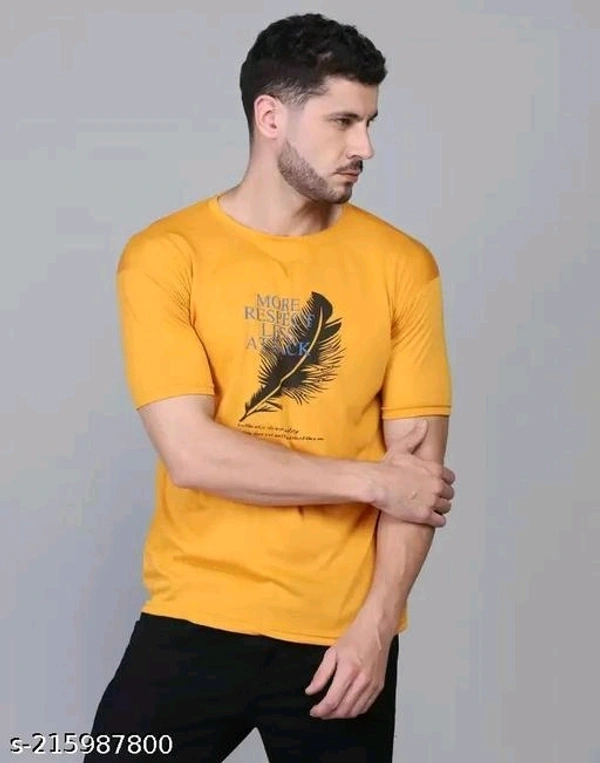 Best Selling Printed Half Sleeeves T shirt for man  (pack Of - 1)Name: Best Selling Printed Half Sleeeves T shirt for man  (pack Of - 1)Fabric: PolyesterSleeve Length: Short SleevesPattern: PrintedNet Quantity (N): 1Sizes:M (Chest Size: 38 in, Length Size: 27 in) L (Chest Size: 40 in, Length Size: 28 in) XL (Chest Size: 42 in, Length Size: 29 in) We deliver full high quality print 