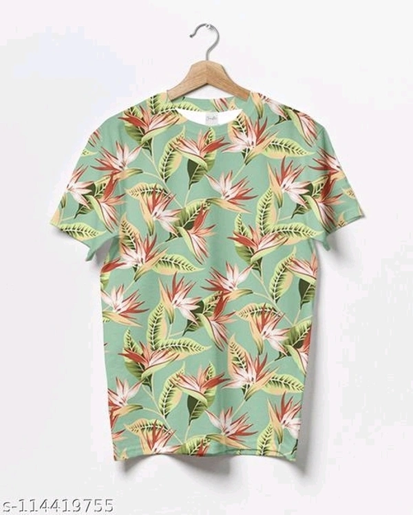Men's Half Sleeve Printed Round neck TshirtName: Men's Half Sleeve Printed Round neck TshirtFabric: LycraSleeve Length: Short SleevesPattern: PrintedNet Quantity (N): 1Sizes:S, M (Chest Size: 39 in, Length Size: 27.5 in) L (Chest Size: 41 in, Length Size: 28.5 in) XL (Chest Size: 43 in, Length Size: 29 in) XXL1Country of Origin: India